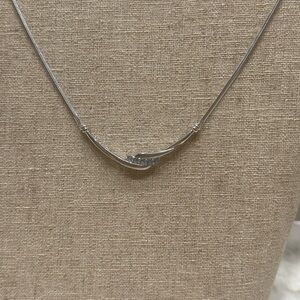 Silver with aquamarine stone necklace